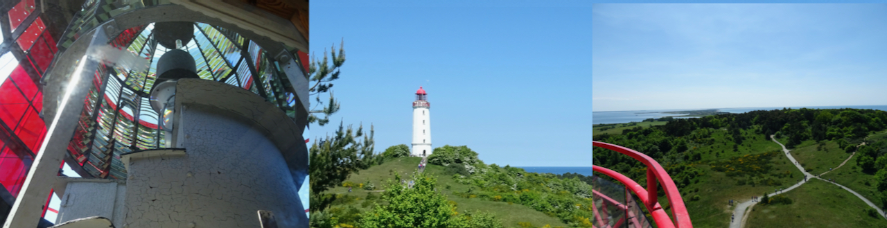 Perspektivwechsel - ein Leuchtturm aus verschiedenen Ansichten